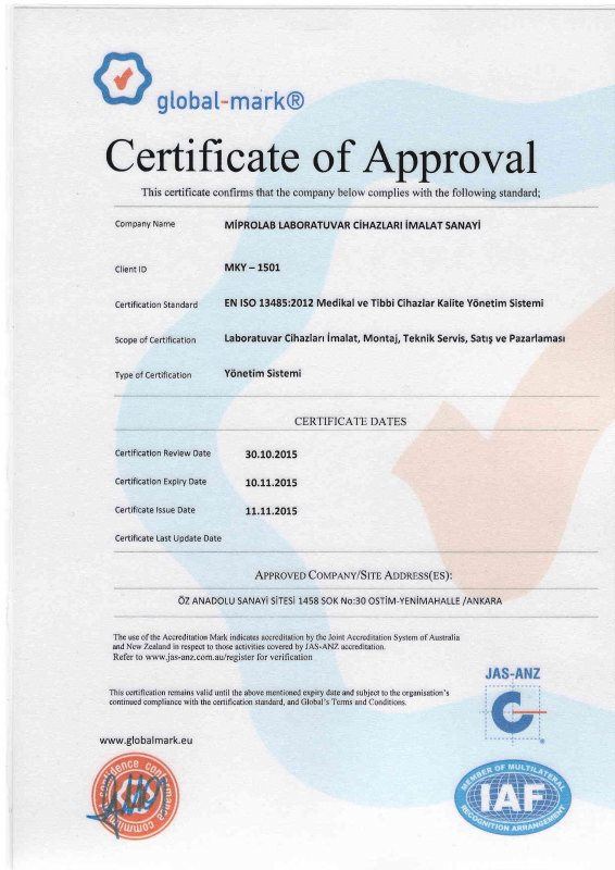 ISO 13485 Tıbbi Cihaz Kalite Yönetim Sistemi Sertifikası